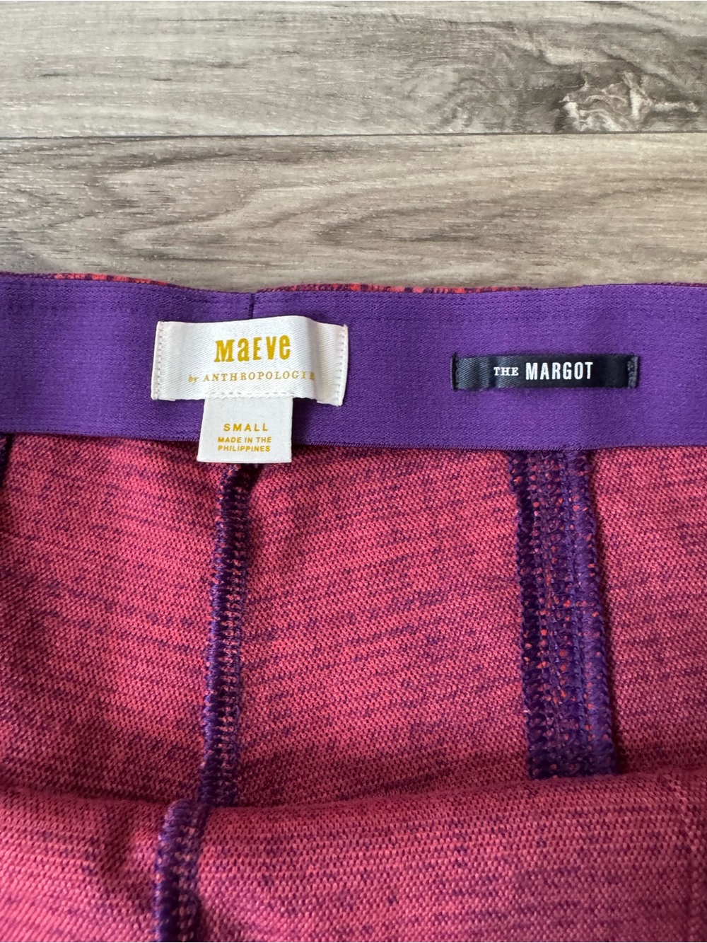 Maeve by Anthropologie Margot Kick-Flare Pants in Red and Purple Plaid Sz Small - Picture 3 of 10